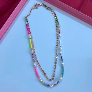 Double layered Pearl and gold necklace